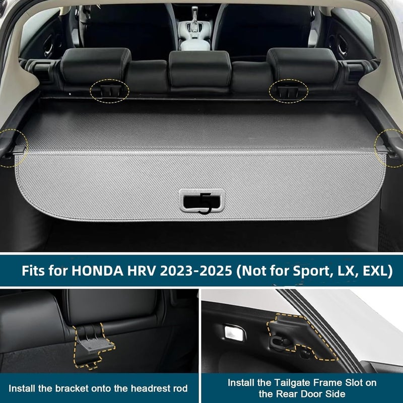 bumxca Retractable Cargo Cover Compatible with 2023-2026 Honda HR-V Rear Trunk Security Cover, Car Storage Privacy Screen Shade Cover for 2023-2026 Honda HRV, Carbon Fiber (Not Fits for HRV 2025 Sport & LX) - Image 2